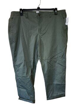 Gap Girlfriend Khaki Green Pants utility Womens size 20 NWT
